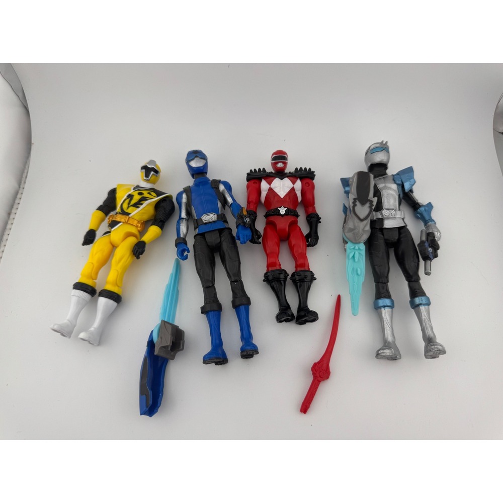 Power Rangers Action Figure Lot Ninja‎ Steel Beast Morphers Dino Fury 4pc